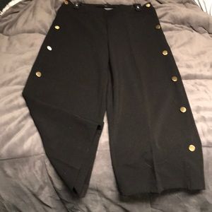 LOFT Cropped Black Sailor Pants